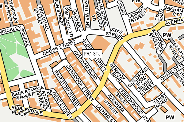 PR1 3TJ map - OS OpenMap – Local (Ordnance Survey)