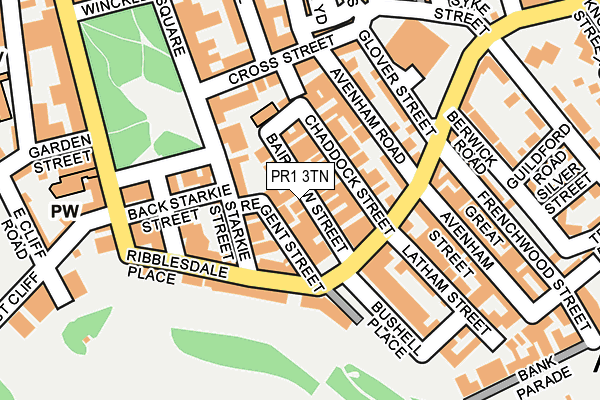 PR1 3TN map - OS OpenMap – Local (Ordnance Survey)
