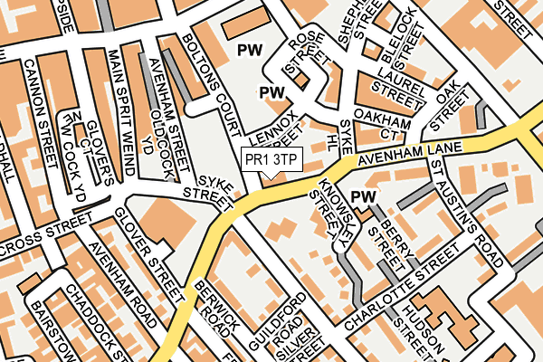 PR1 3TP map - OS OpenMap – Local (Ordnance Survey)