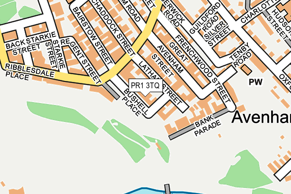 PR1 3TQ map - OS OpenMap – Local (Ordnance Survey)