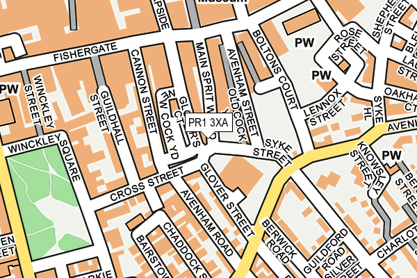 PR1 3XA map - OS OpenMap – Local (Ordnance Survey)