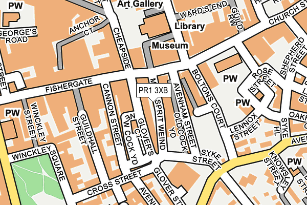 PR1 3XB map - OS OpenMap – Local (Ordnance Survey)