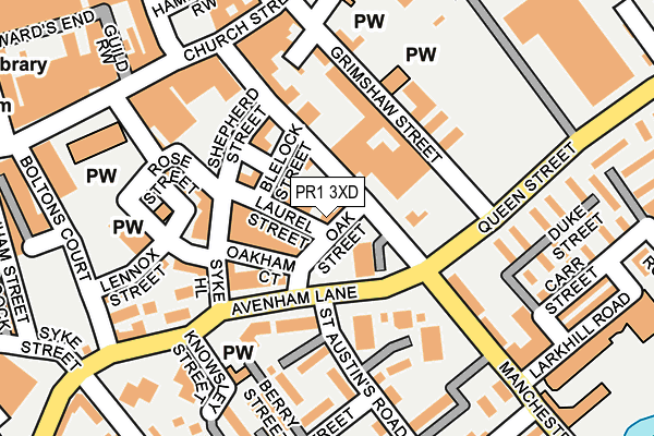 PR1 3XD map - OS OpenMap – Local (Ordnance Survey)