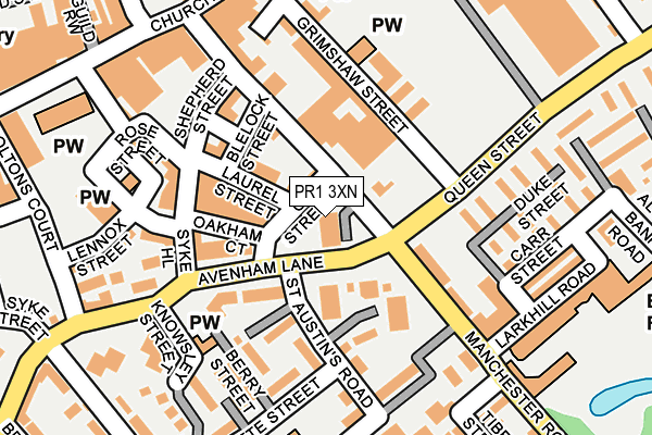 PR1 3XN map - OS OpenMap – Local (Ordnance Survey)