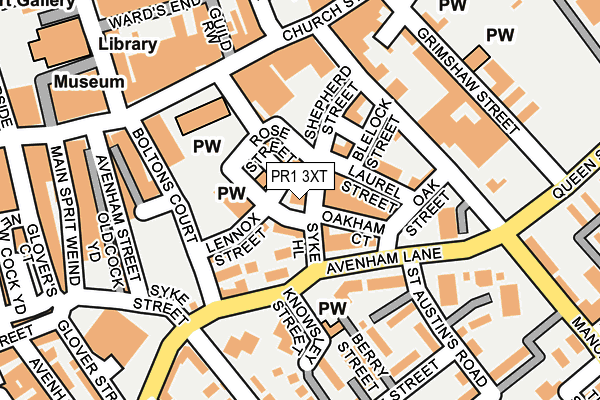 PR1 3XT map - OS OpenMap – Local (Ordnance Survey)