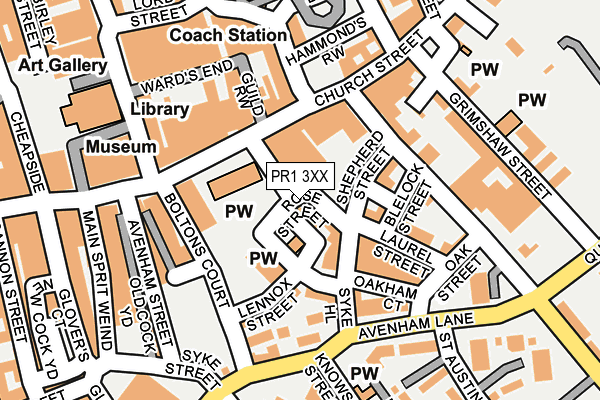 PR1 3XX map - OS OpenMap – Local (Ordnance Survey)