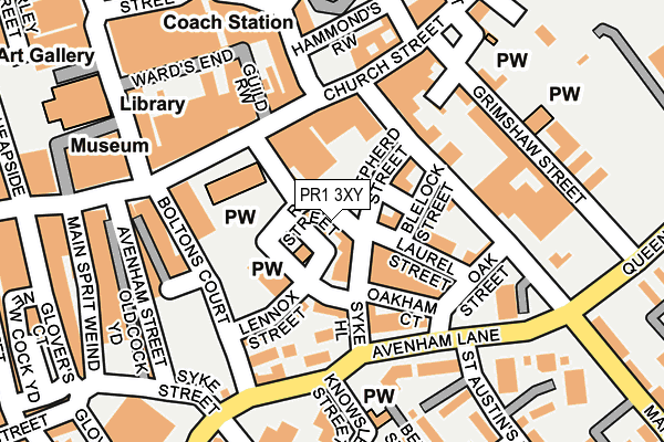 PR1 3XY map - OS OpenMap – Local (Ordnance Survey)