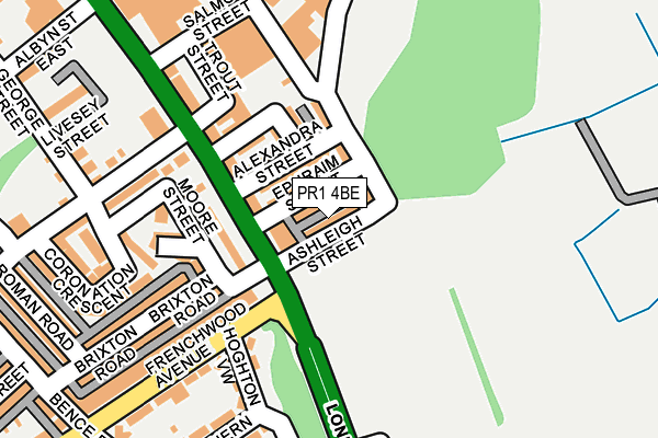 PR1 4BE map - OS OpenMap – Local (Ordnance Survey)