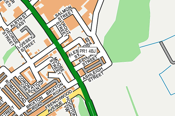 PR1 4BJ map - OS OpenMap – Local (Ordnance Survey)