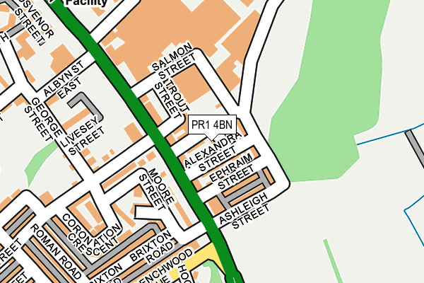 PR1 4BN map - OS OpenMap – Local (Ordnance Survey)