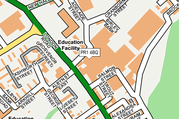 PR1 4BQ map - OS OpenMap – Local (Ordnance Survey)