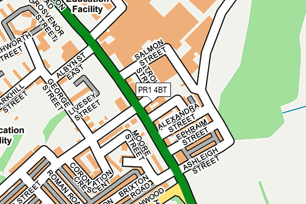 PR1 4BT map - OS OpenMap – Local (Ordnance Survey)