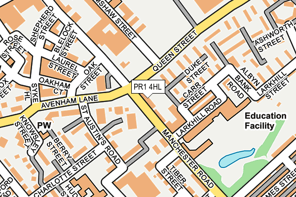 PR1 4HL map - OS OpenMap – Local (Ordnance Survey)