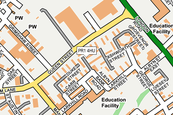 PR1 4HU map - OS OpenMap – Local (Ordnance Survey)