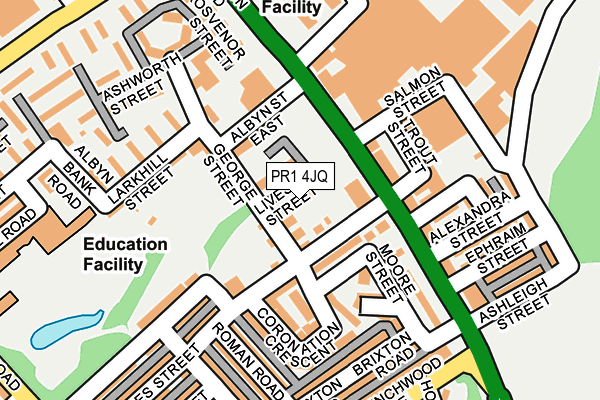 PR1 4JQ map - OS OpenMap – Local (Ordnance Survey)