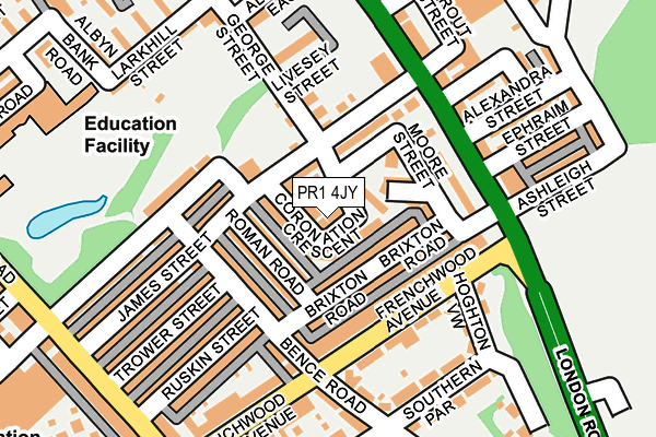 PR1 4JY map - OS OpenMap – Local (Ordnance Survey)