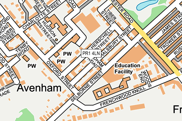 PR1 4LN map - OS OpenMap – Local (Ordnance Survey)