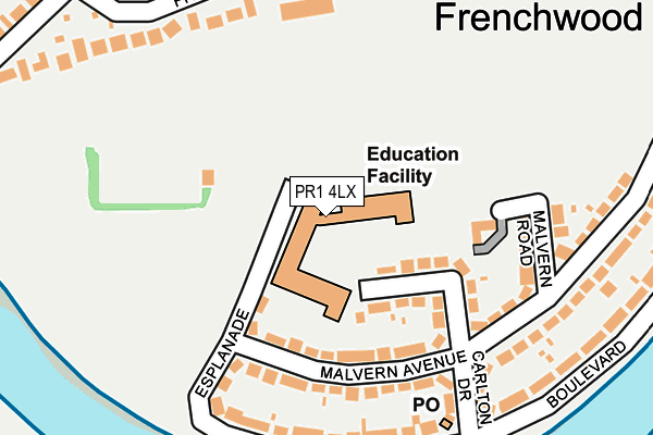 PR1 4LX map - OS OpenMap – Local (Ordnance Survey)