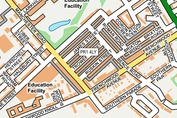 PR1 4LY map - OS OpenMap – Local (Ordnance Survey)