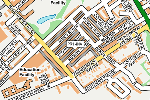 PR1 4NA map - OS OpenMap – Local (Ordnance Survey)