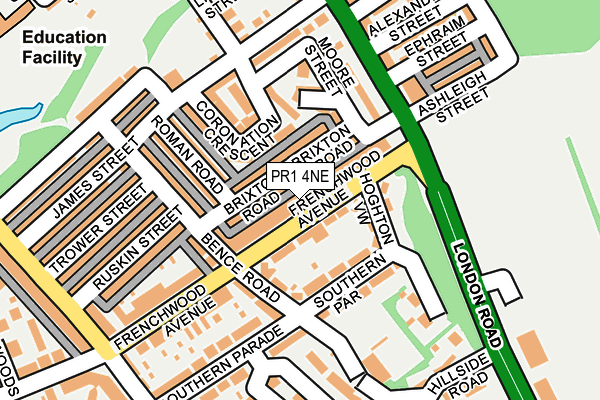 PR1 4NE map - OS OpenMap – Local (Ordnance Survey)