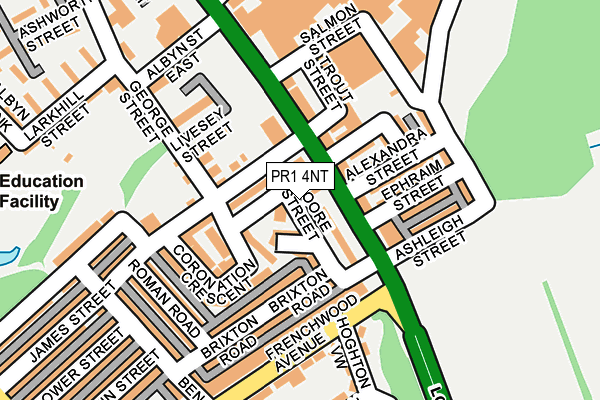 PR1 4NT map - OS OpenMap – Local (Ordnance Survey)
