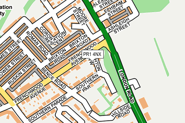 PR1 4NX map - OS OpenMap – Local (Ordnance Survey)