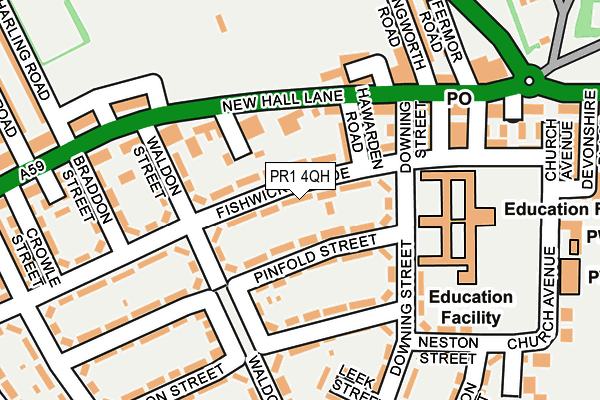 PR1 4QH map - OS OpenMap – Local (Ordnance Survey)