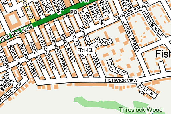PR1 4SL map - OS OpenMap – Local (Ordnance Survey)