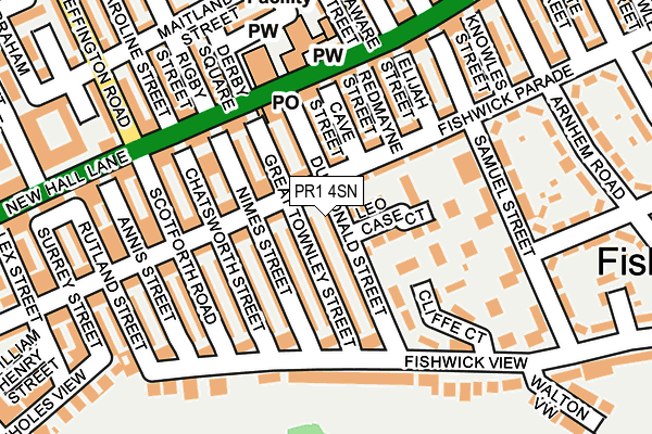 PR1 4SN map - OS OpenMap – Local (Ordnance Survey)