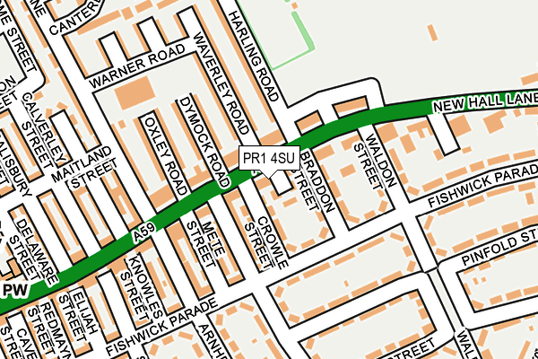 PR1 4SU map - OS OpenMap – Local (Ordnance Survey)