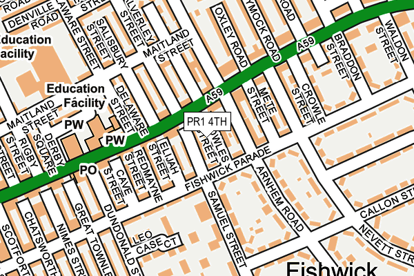 PR1 4TH map - OS OpenMap – Local (Ordnance Survey)