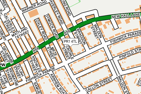 PR1 4TL map - OS OpenMap – Local (Ordnance Survey)
