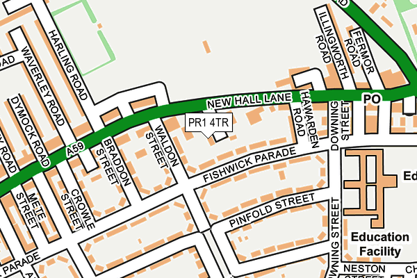 PR1 4TR map - OS OpenMap – Local (Ordnance Survey)