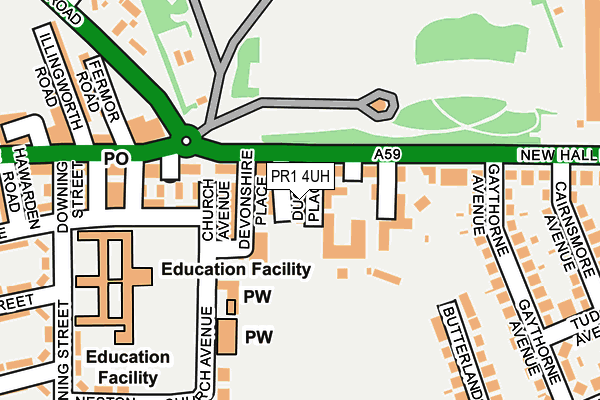 PR1 4UH map - OS OpenMap – Local (Ordnance Survey)