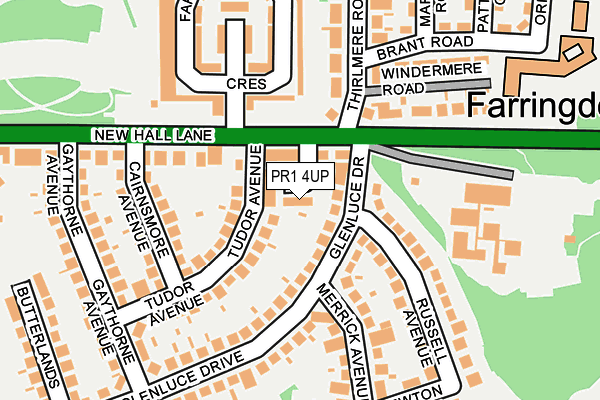 PR1 4UP map - OS OpenMap – Local (Ordnance Survey)