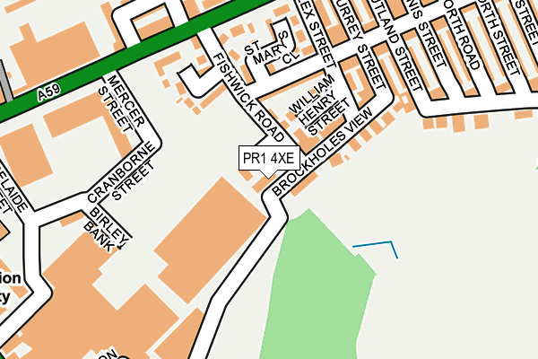 PR1 4XE map - OS OpenMap – Local (Ordnance Survey)