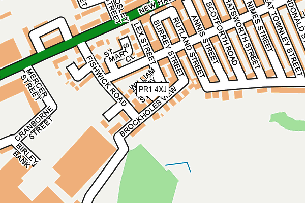 PR1 4XJ map - OS OpenMap – Local (Ordnance Survey)