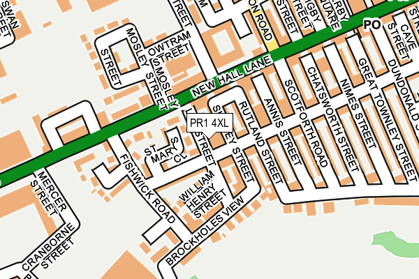 PR1 4XL map - OS OpenMap – Local (Ordnance Survey)