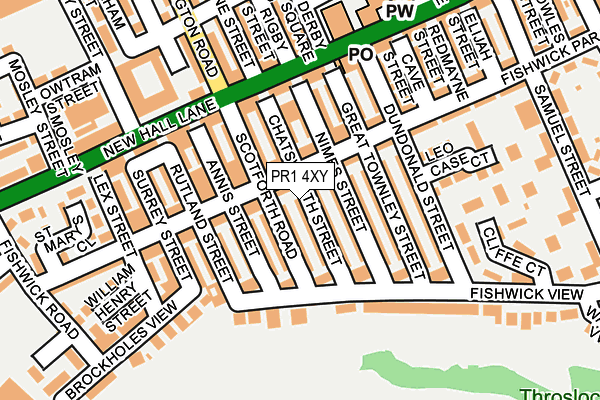 PR1 4XY map - OS OpenMap – Local (Ordnance Survey)