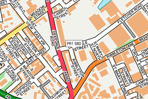 PR1 5BD map - OS OpenMap – Local (Ordnance Survey)