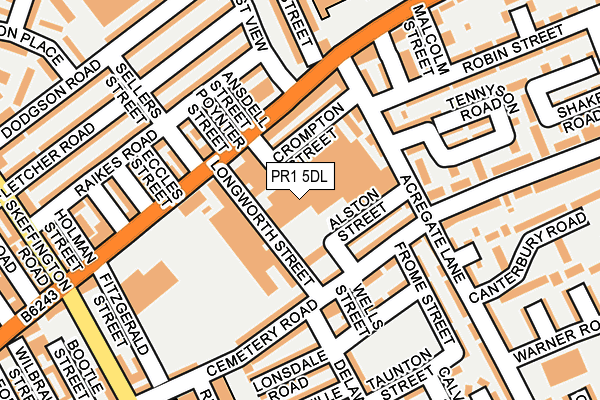 PR1 5DL map - OS OpenMap – Local (Ordnance Survey)