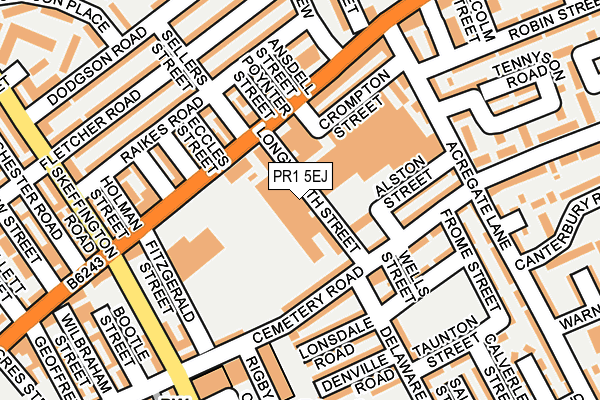PR1 5EJ map - OS OpenMap – Local (Ordnance Survey)