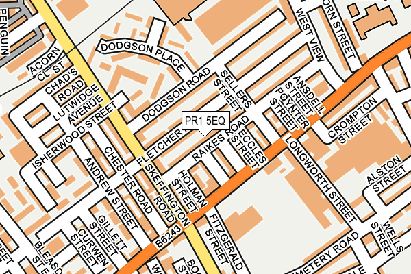 PR1 5EQ map - OS OpenMap – Local (Ordnance Survey)