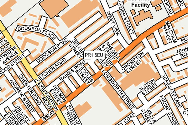 PR1 5EU map - OS OpenMap – Local (Ordnance Survey)