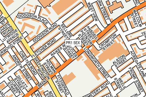 PR1 5EX map - OS OpenMap – Local (Ordnance Survey)