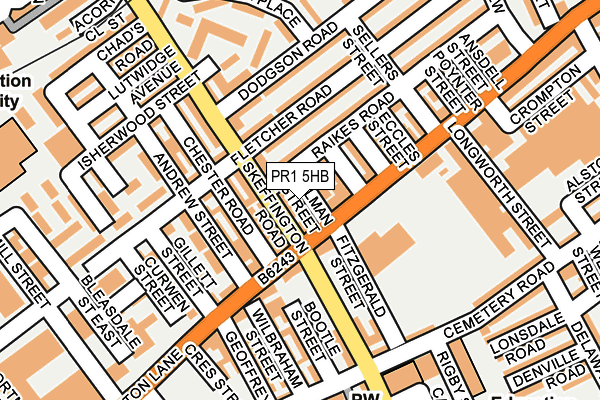 PR1 5HB map - OS OpenMap – Local (Ordnance Survey)