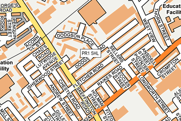 PR1 5HL map - OS OpenMap – Local (Ordnance Survey)