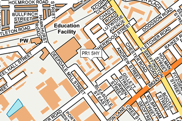 PR1 5HY map - OS OpenMap – Local (Ordnance Survey)