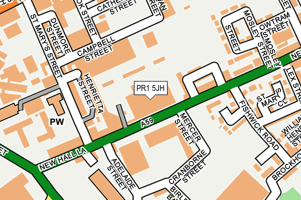 PR1 5JH map - OS OpenMap – Local (Ordnance Survey)